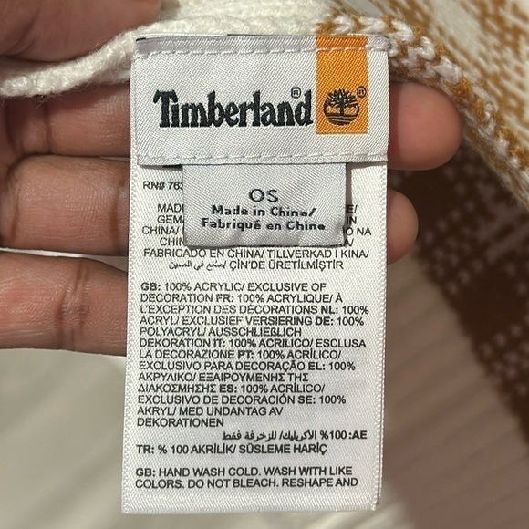 TIMBERLAND Orange/White Women’s Scarf - Picture 5 of 5